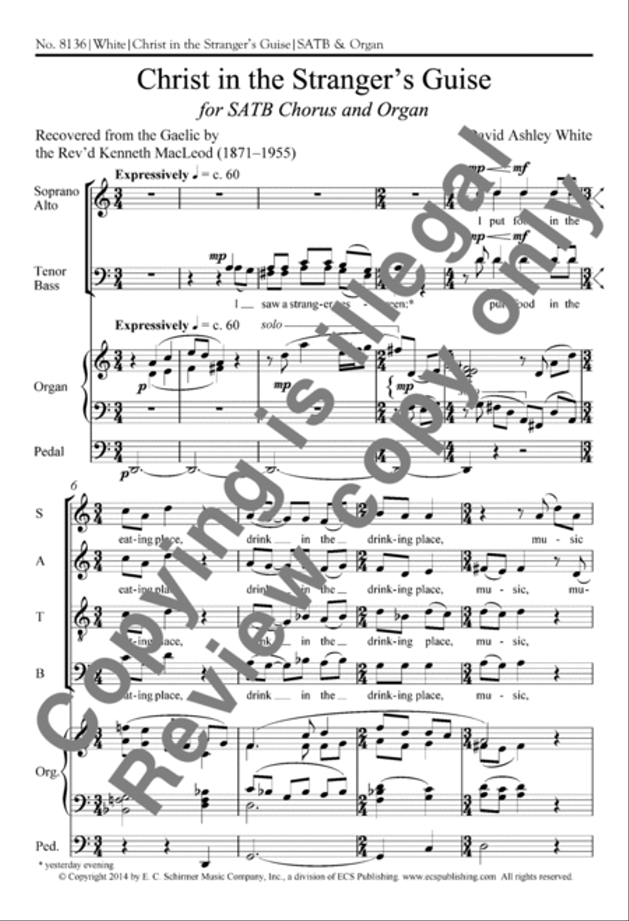 Christ in the Stranger's Guise 4-Part scores gallery preview page 6