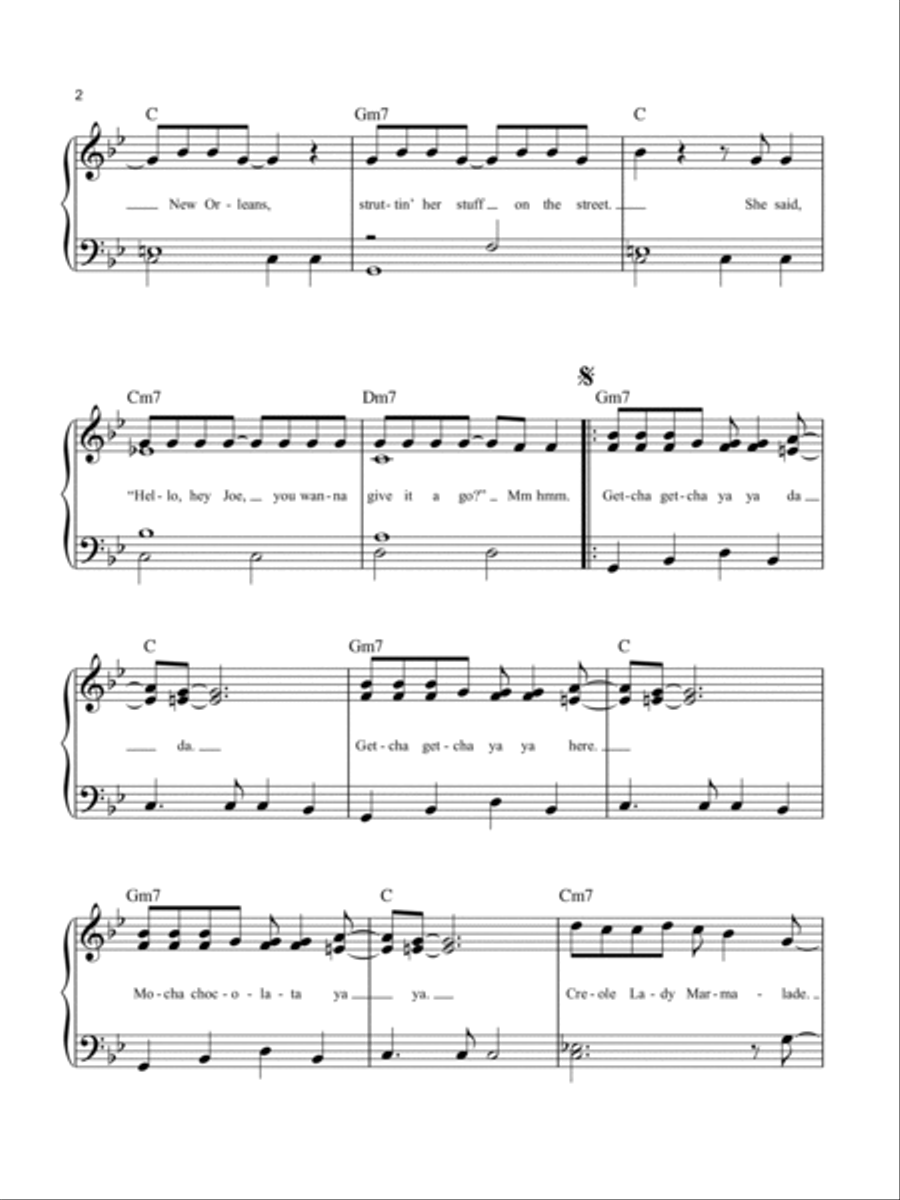 Lady Marmalade Easy Piano scores gallery preview page 2