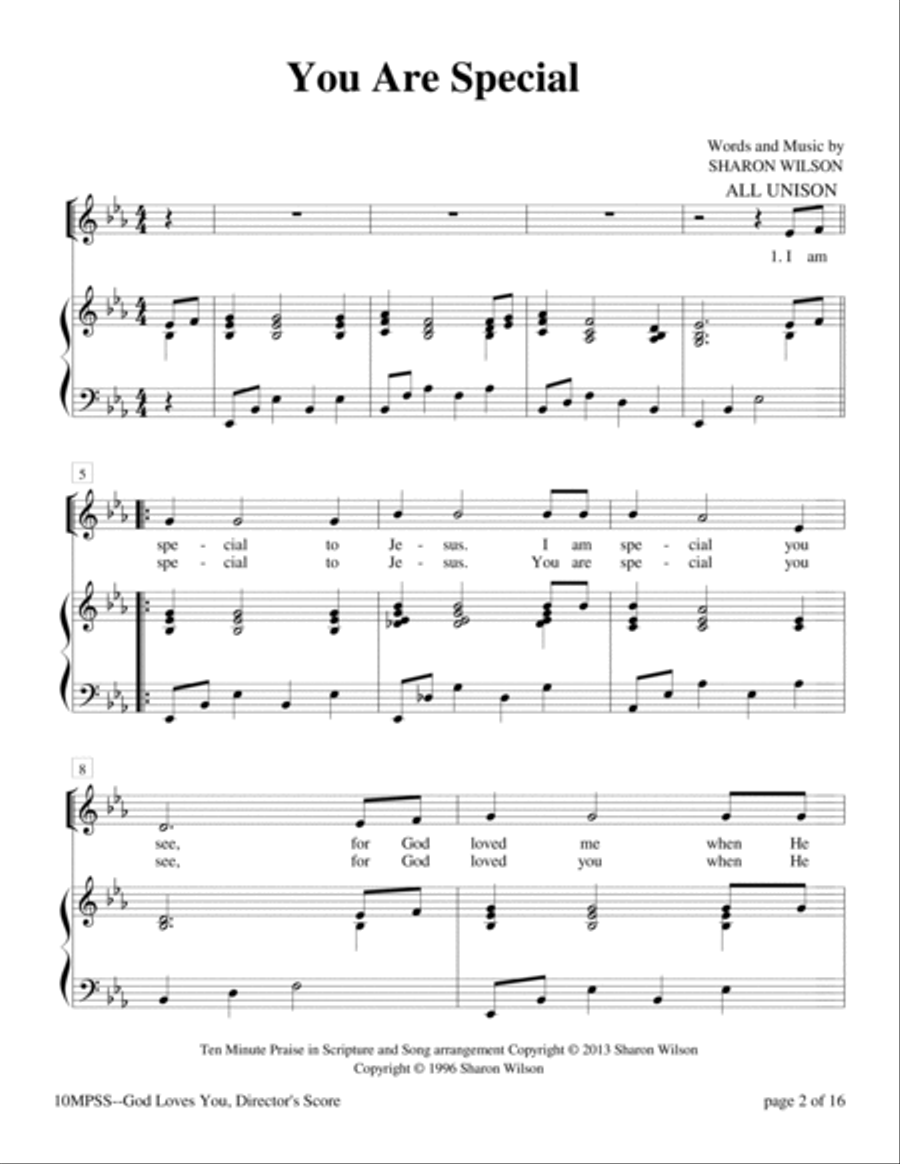 Ten Minute Praise in Scripture and Song -- God Loves You (Children's Program for Valentine's Day) Voice scores gallery preview page 6