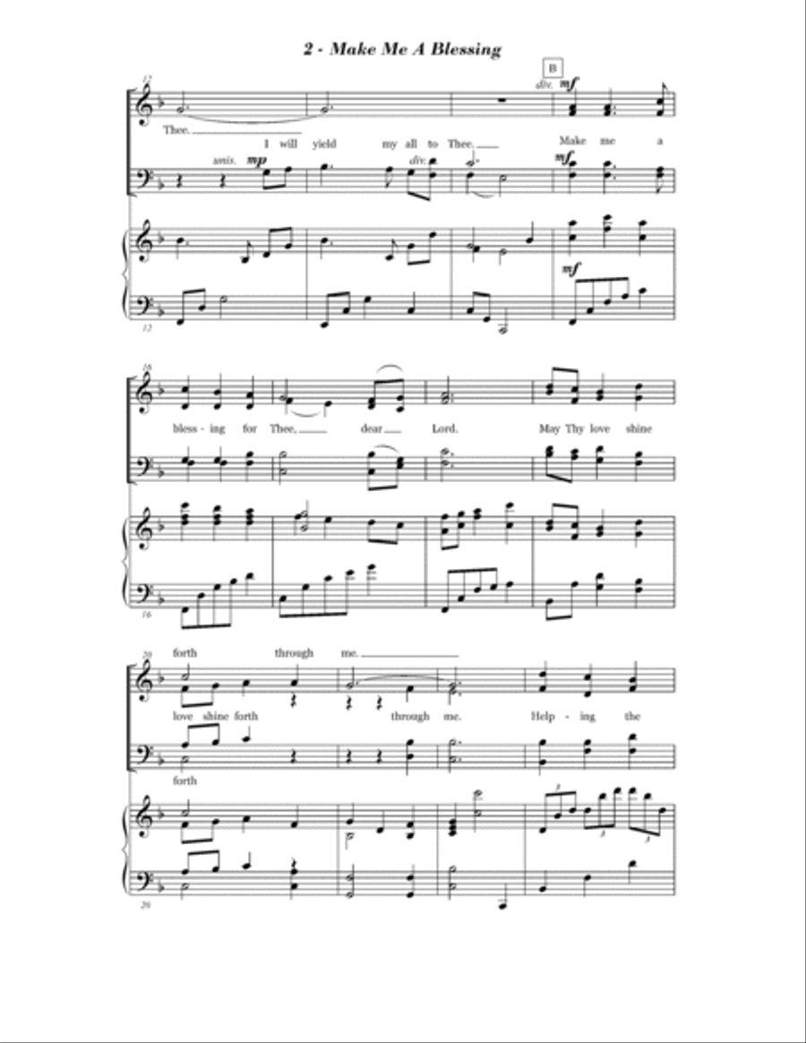 Make Me A Blessing 4-Part scores gallery preview page 2