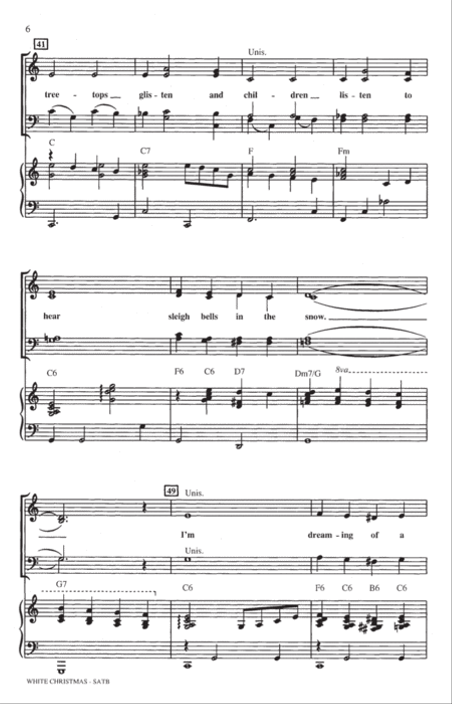 White Christmas (from Holiday Inn) (arr. Mac Huff) 4-Part scores gallery preview page 5