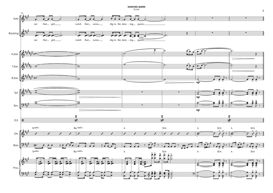 Dancing Queen - Score Only Jazz Ensemble scores gallery preview page 5