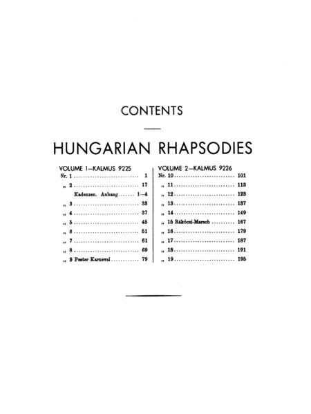 Hungarian Rhapsodies, Volume 1