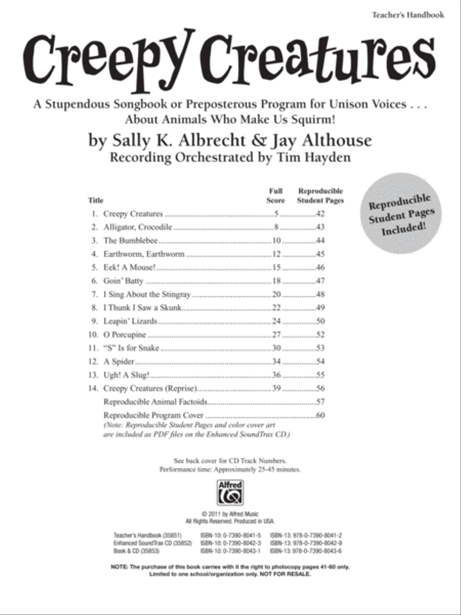 Creepy Creatures Creepy Creatures Unison Choir scores gallery preview page 2