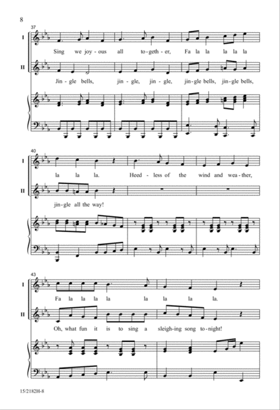 Deck the Hall with Jingle Bells 2-Part scores gallery preview page 8