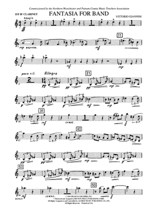 Fantasia for Band: 1st B-flat Clarinet
