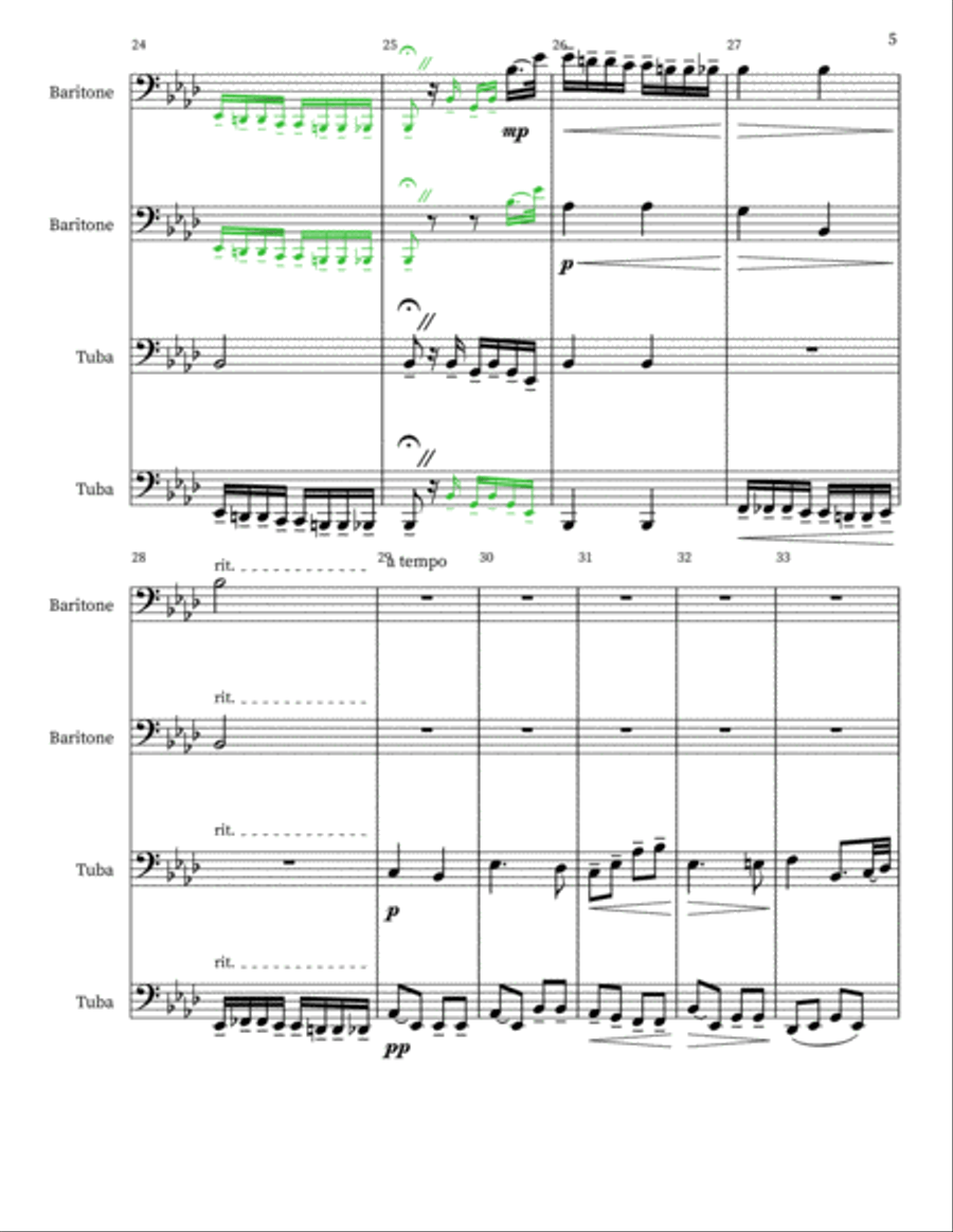 Pathetique Mvt. II Small Ensemble scores gallery preview page 5