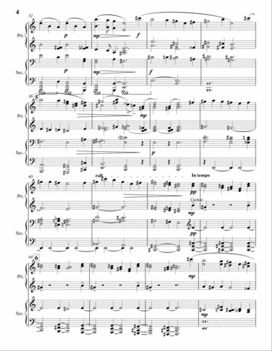 On Hearing the First Cuckoo in Spring - Piano Duet Piano Duet scores gallery preview page 4