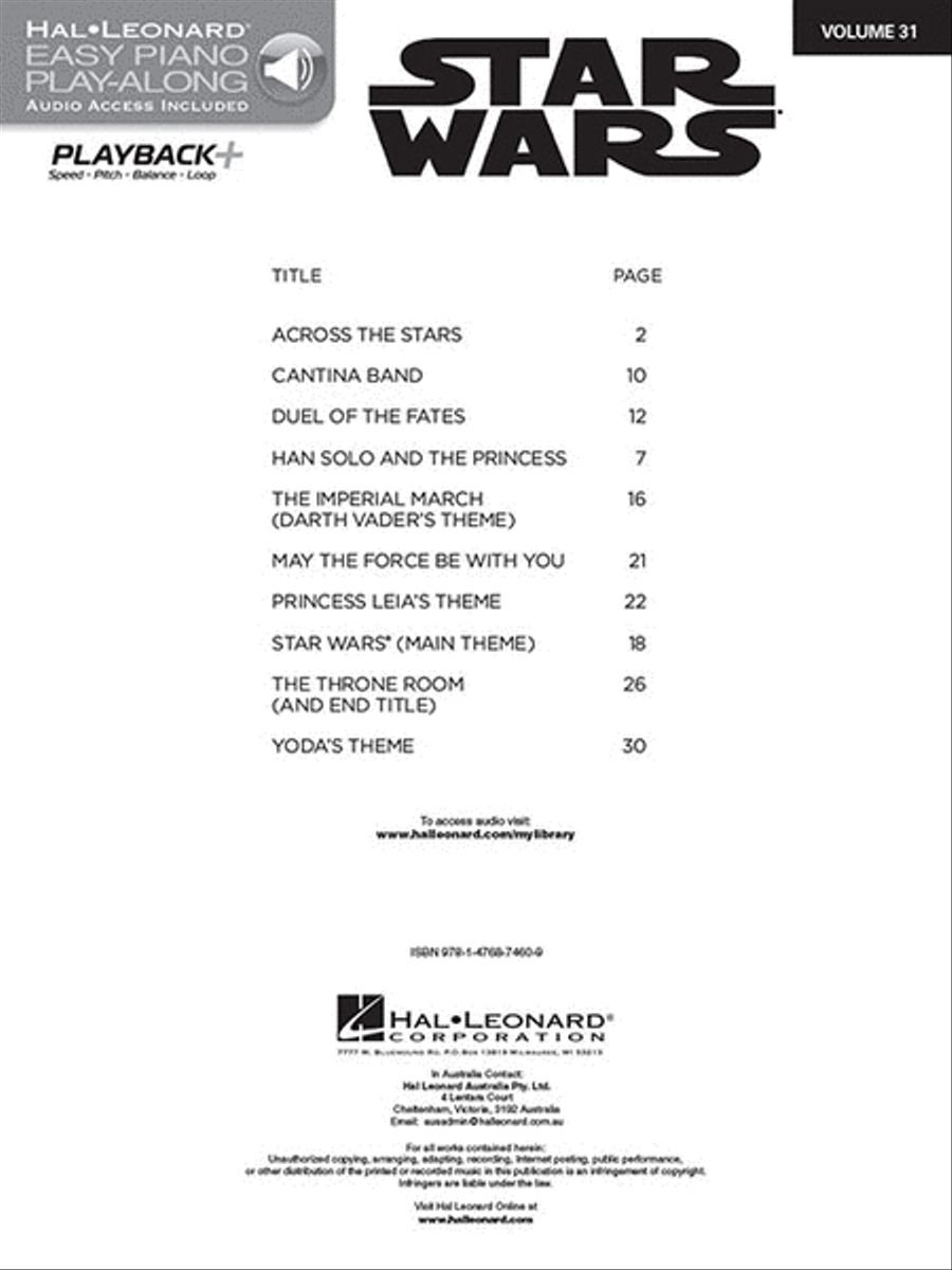 Star Wars Easy Piano scores gallery preview page 3