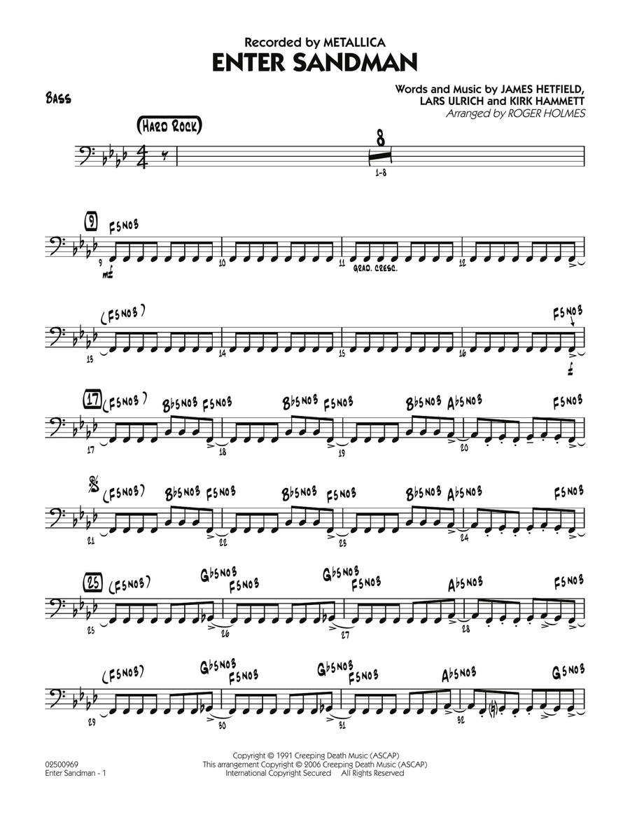 Enter Sandman - Bass Part scores gallery preview page 1