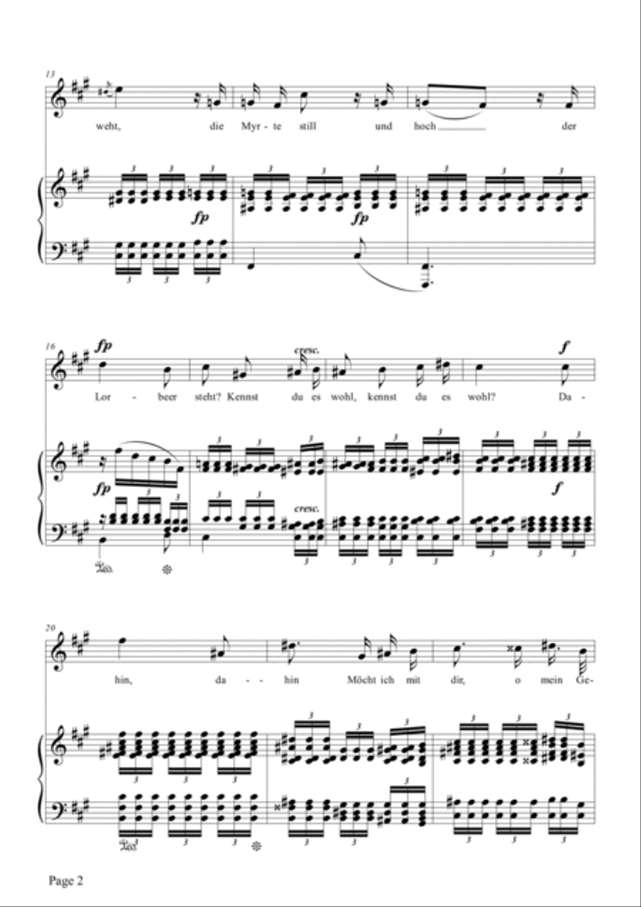 Schumann-Mignon(Kennst du das Land),Op.98a No.1 in f♯ minor Voice scores gallery preview page 3