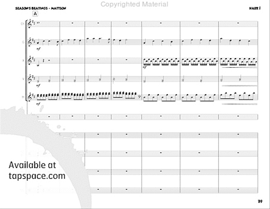 Season's Beatings Percussion Ensemble scores gallery preview page 95