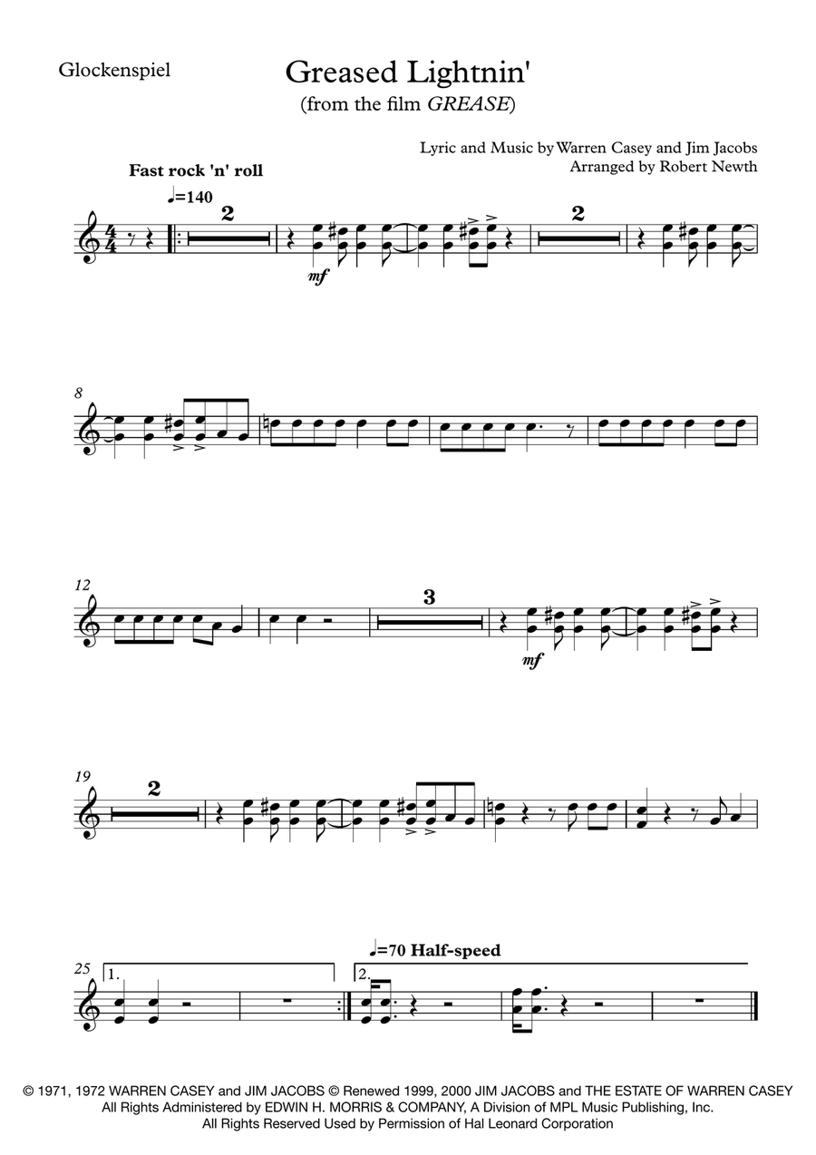 Greased Lightnin' Percussion Ensemble scores gallery preview page 5