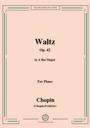 Book cover for Chopin-Waltz Op.42 in A flat Major,for Piano