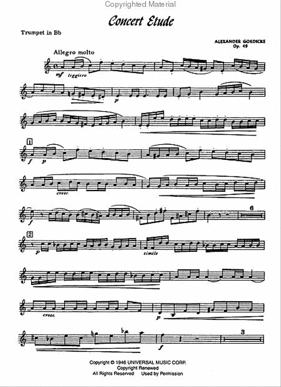 Concert Etude Op. 49 Trumpet Solo scores gallery preview page 4