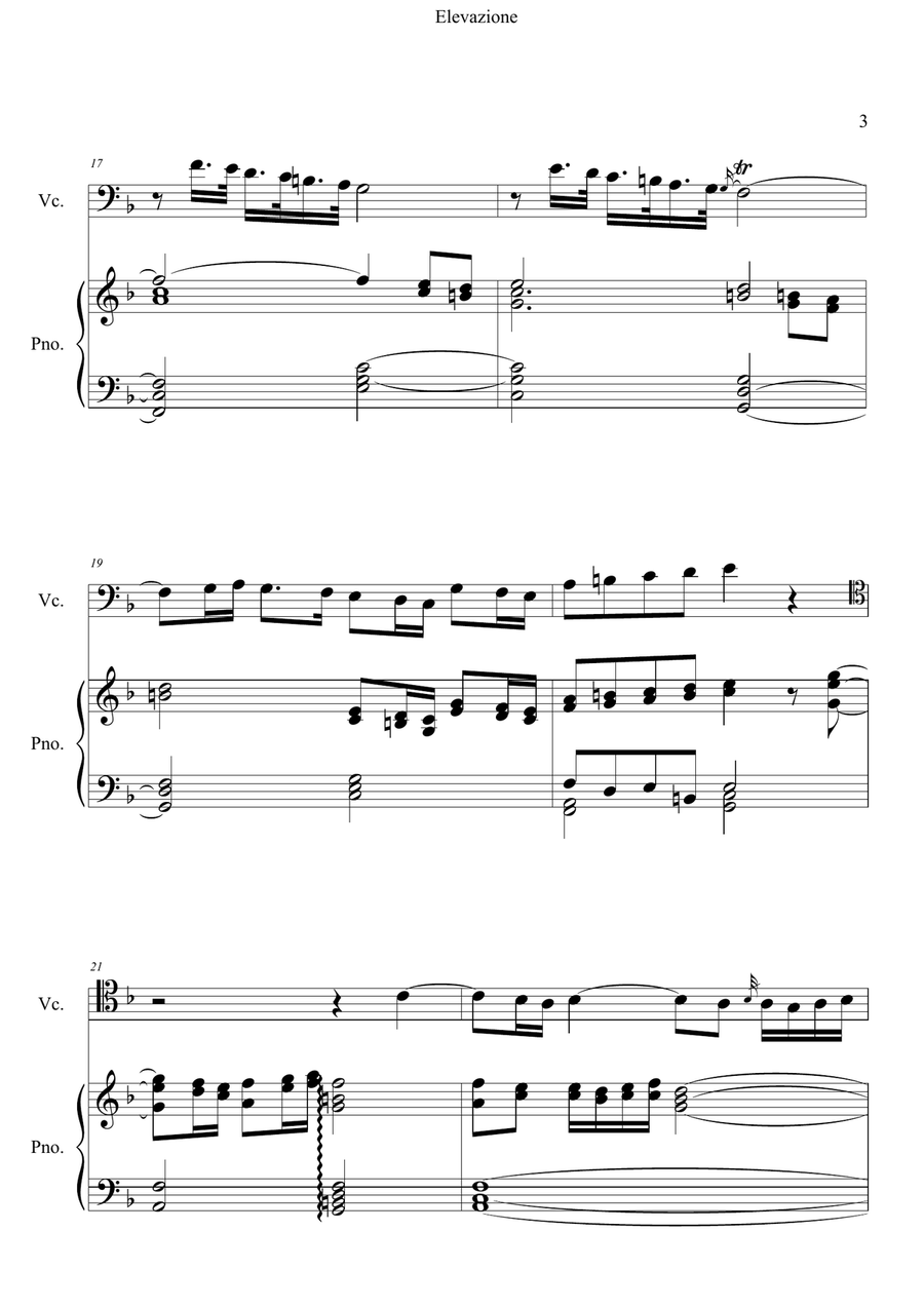 Elevazione- Adagio for Cello and Piano Elevazione- Adagio for Cello and Piano Piano scores gallery preview page 3