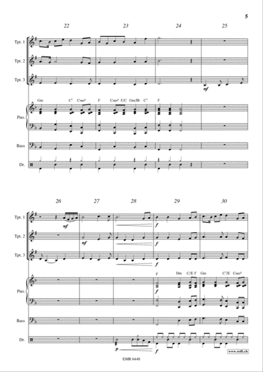 My Old Kentucky Home Trumpet Trio scores gallery preview page 5