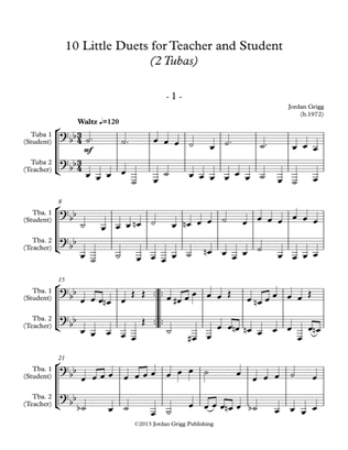 Book cover for 10 Little Duets for Teacher and Student (2 Tubas)