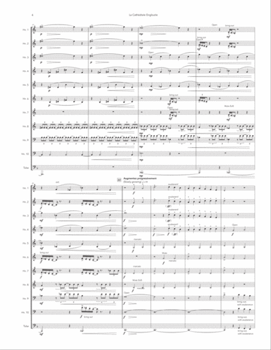 Sunken Cathedral for Horn Choir and Tuba Choir scores gallery preview page 4