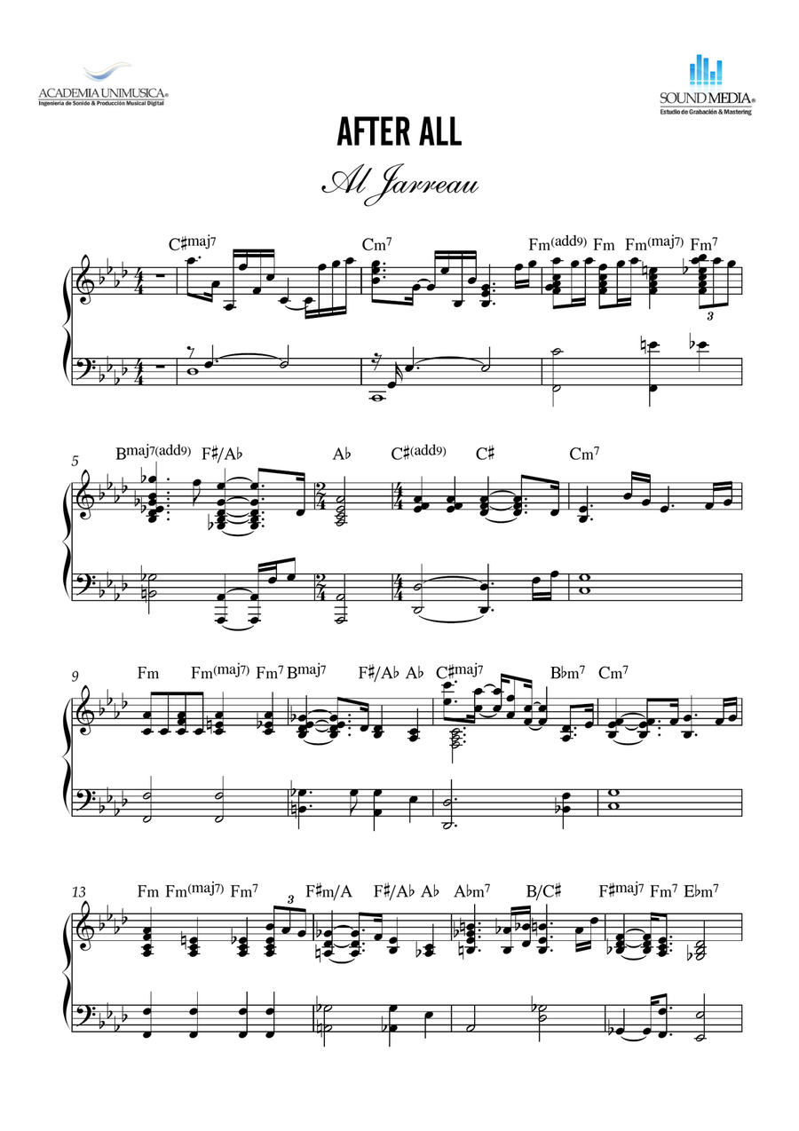 After All Piano Solo scores gallery preview page 1