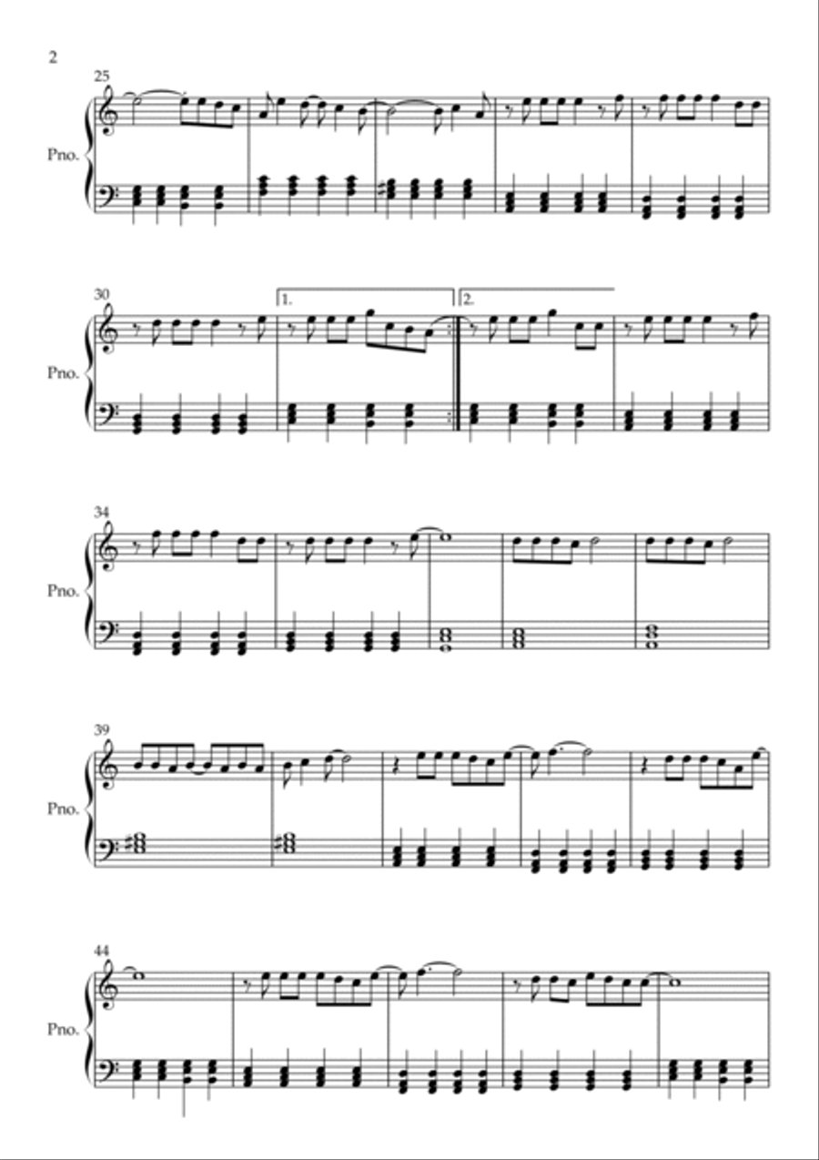 Flowers Piano Solo scores gallery preview page 2