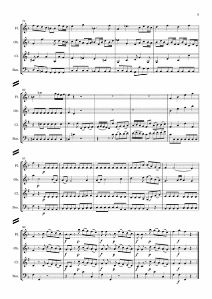 Mozart: Divertimento in F "Salzburg Symphony No.3" K138 - wind quartet image number null