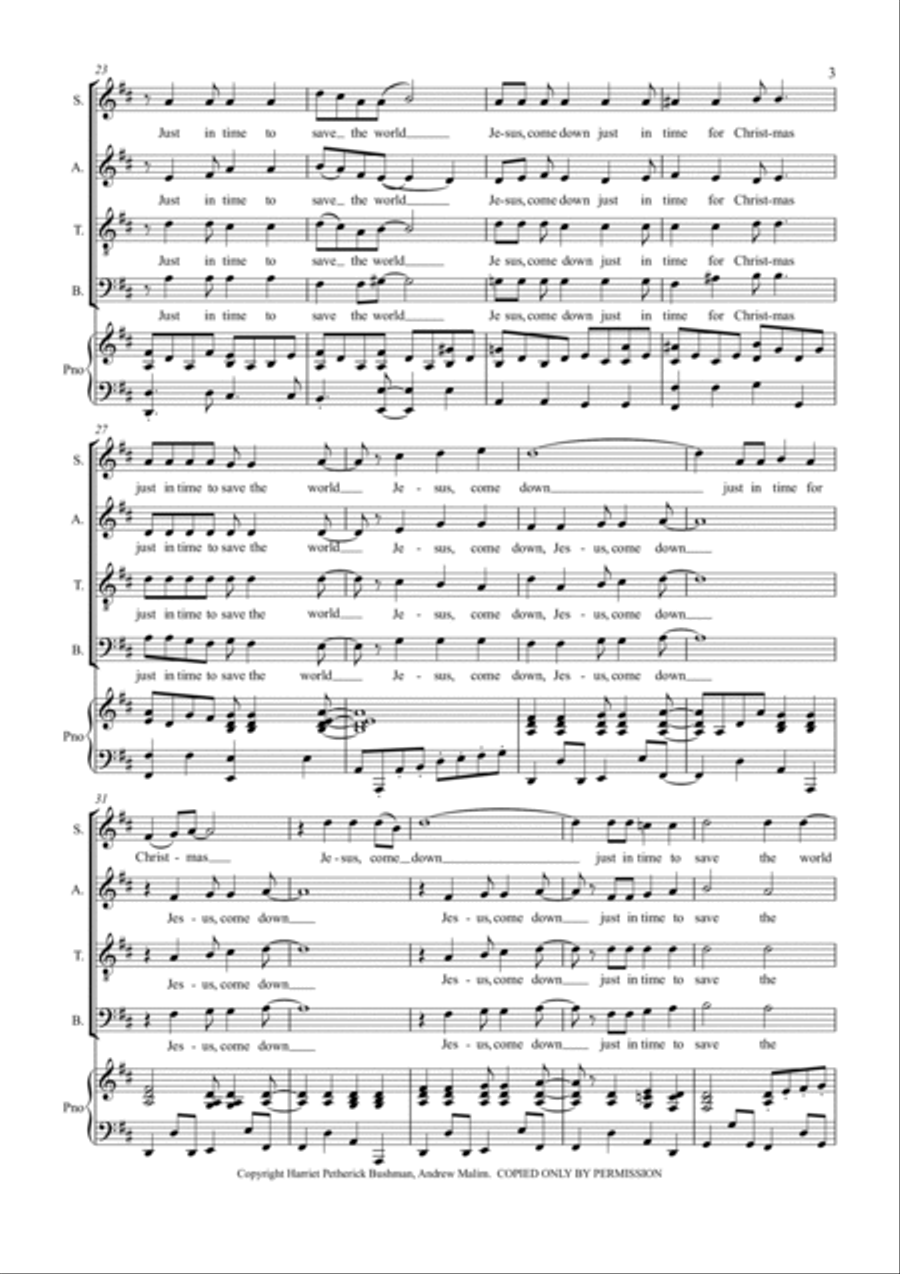 Jesus, Come Down 4-Part scores gallery preview page 5