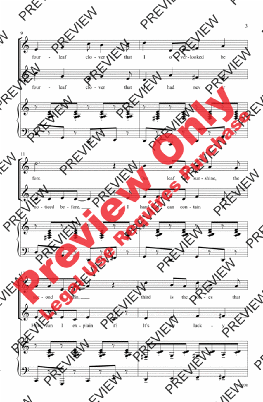 Four-Leaf Clover Four-Leaf Clover 2-Part scores gallery preview page 3