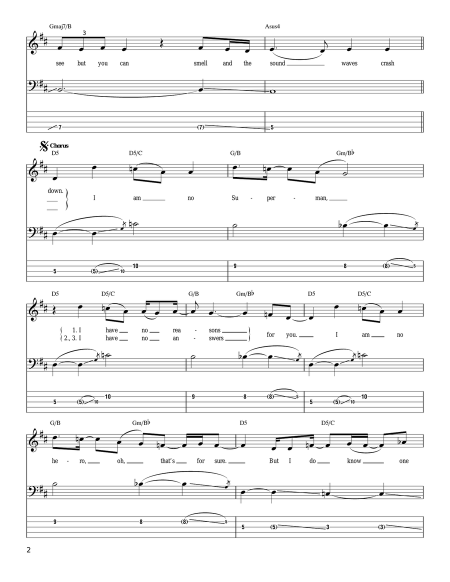 Where Are You Going Bass Guitar Tablature scores gallery preview page 2