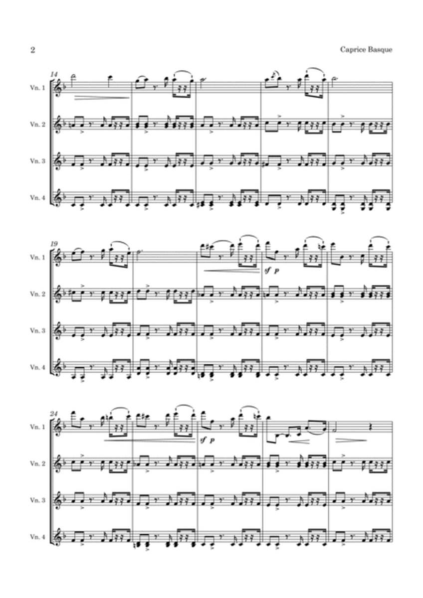 Sarasate Caprice Basque Op 24 for Violin Quartet image number null