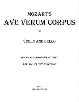 Book cover for Ave Verum Corpus for Violin and Cello