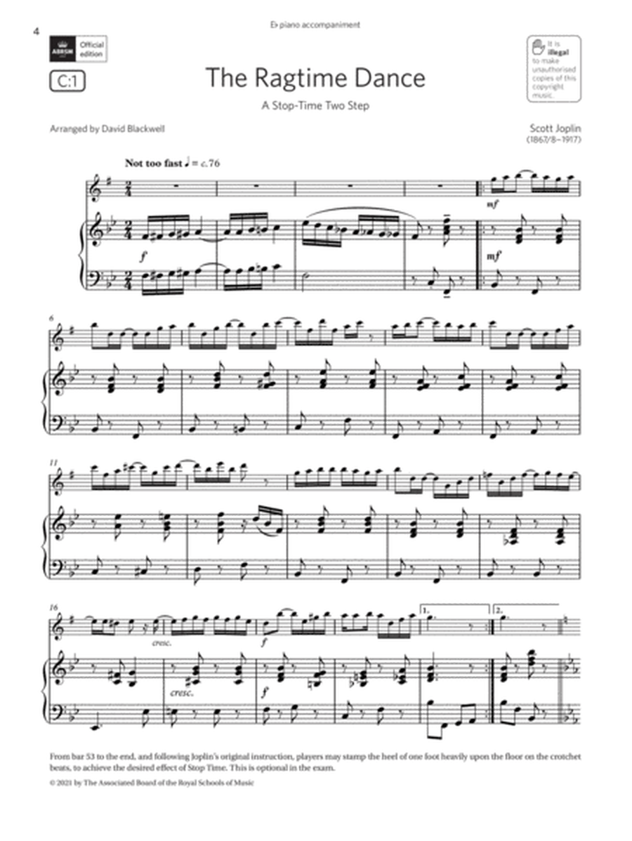 The Ragtime Dance (A Stop-Time Two Step) (Grade 5 C1 from the ABRSM Saxophone syllabus from 2022)