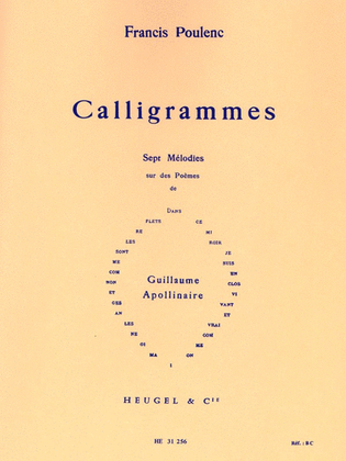Book cover for Calligrammes, 7 Melodies (med) (voice & Piano)