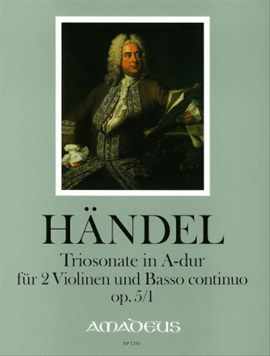 Trio sonata A major op. 5/1 Violin scores gallery preview page 1