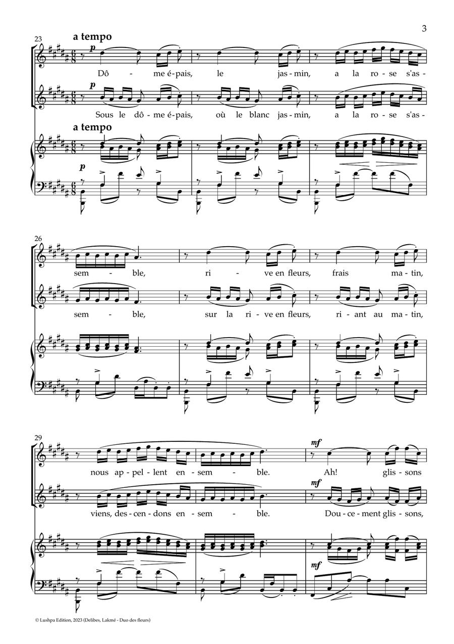 Duo des fleurs Piano scores gallery preview page 5
