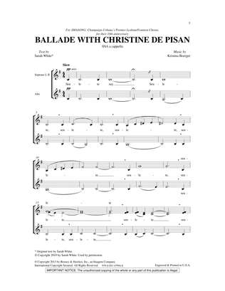 Book cover for Ballade With Christine De Pisan