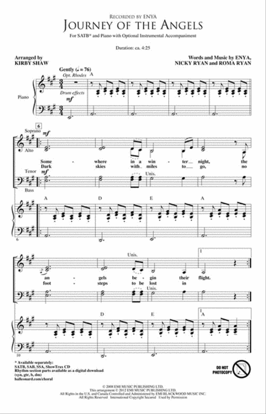 Journey of the Angels 4-Part scores gallery preview page 2