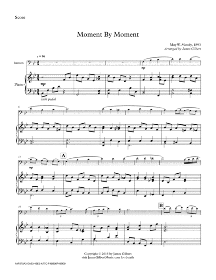 Moment By Moment Moment By Moment Bassoon scores gallery preview page 1