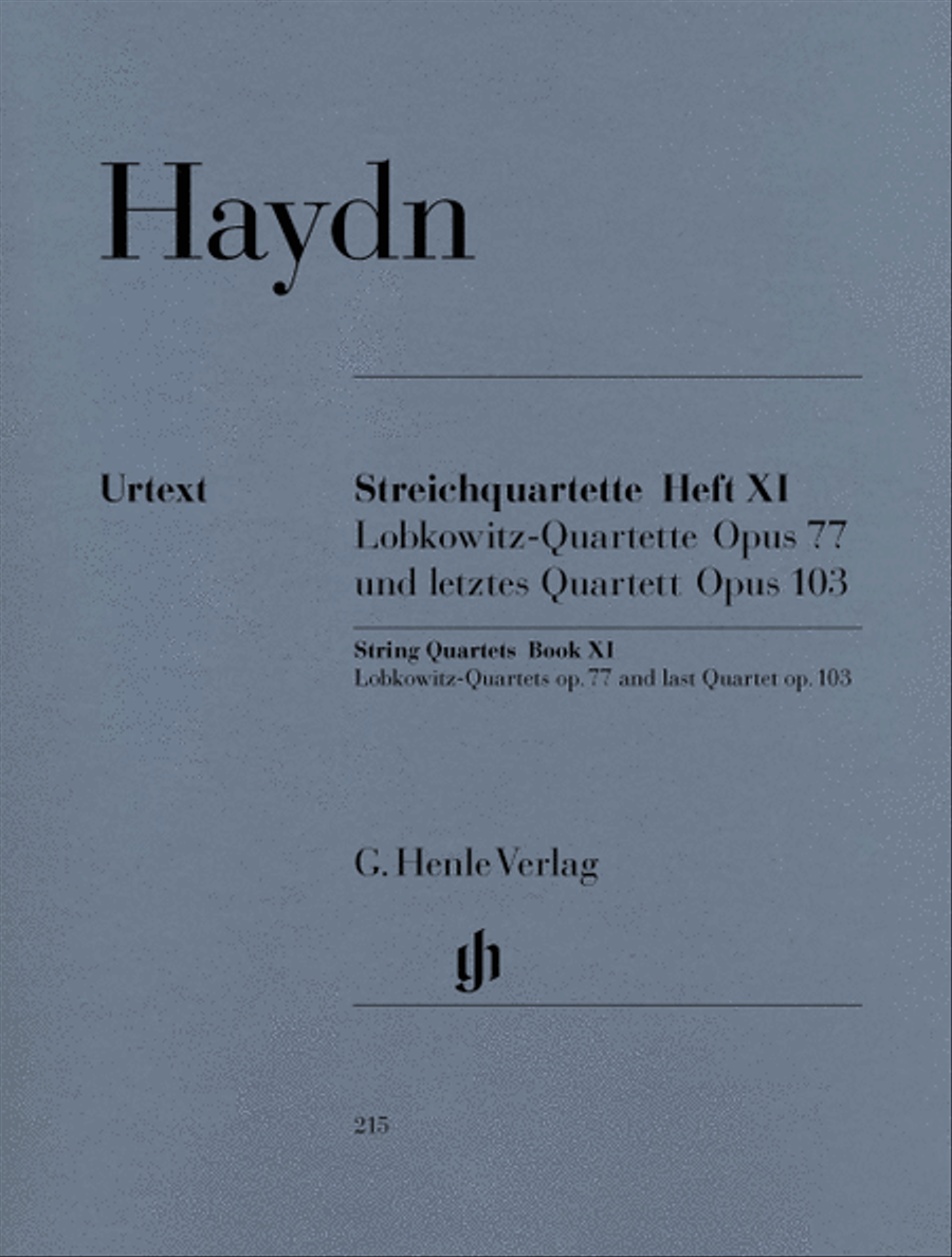 String Quartets – Volume XI Op. 77 and Op. 103 String Quartet scores gallery preview page 1