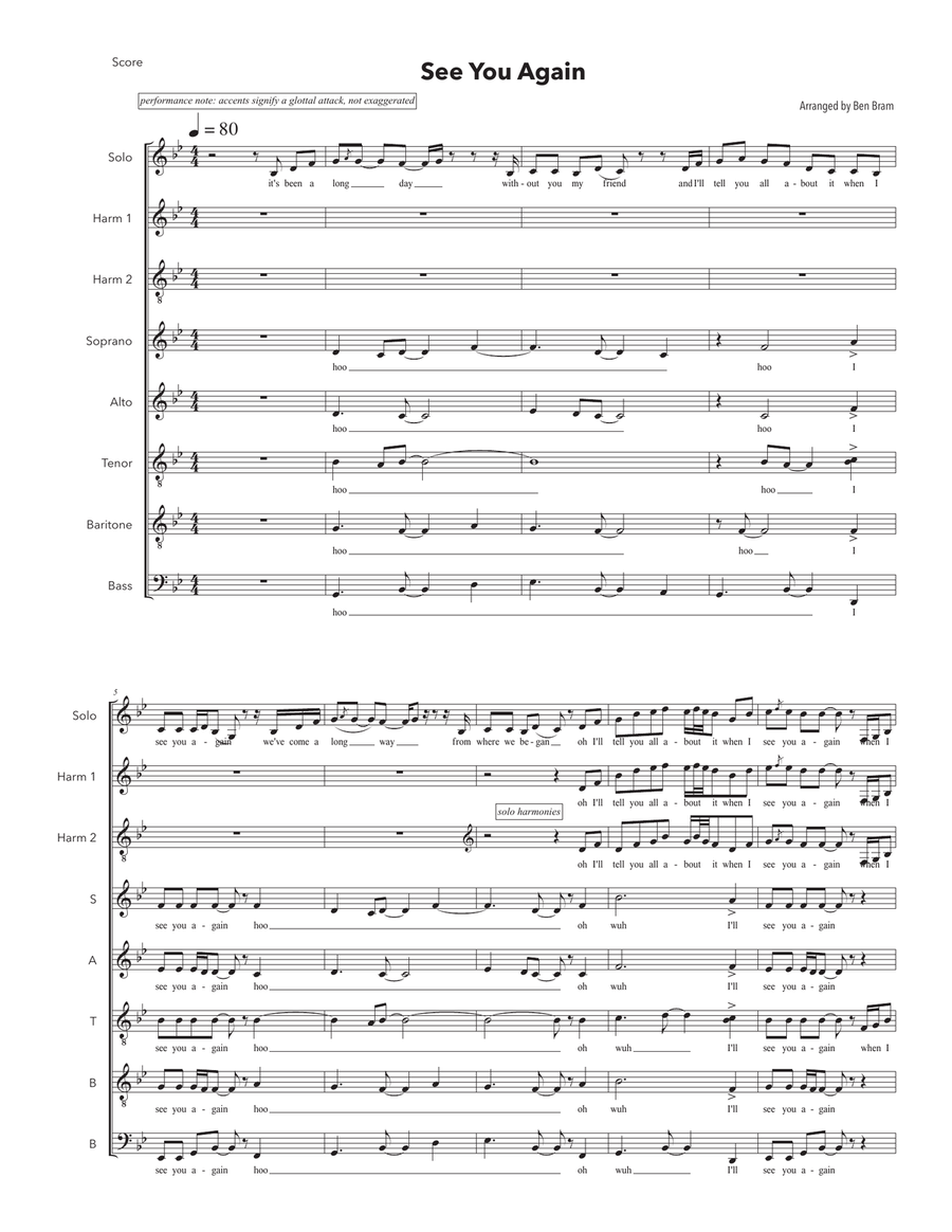See You Again 4-Part scores gallery preview page 1