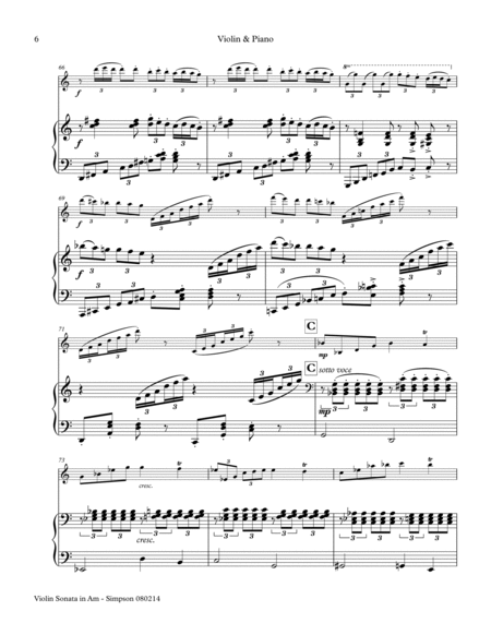 Violin Sonata in A minor (Piano score & Violin part) image number null