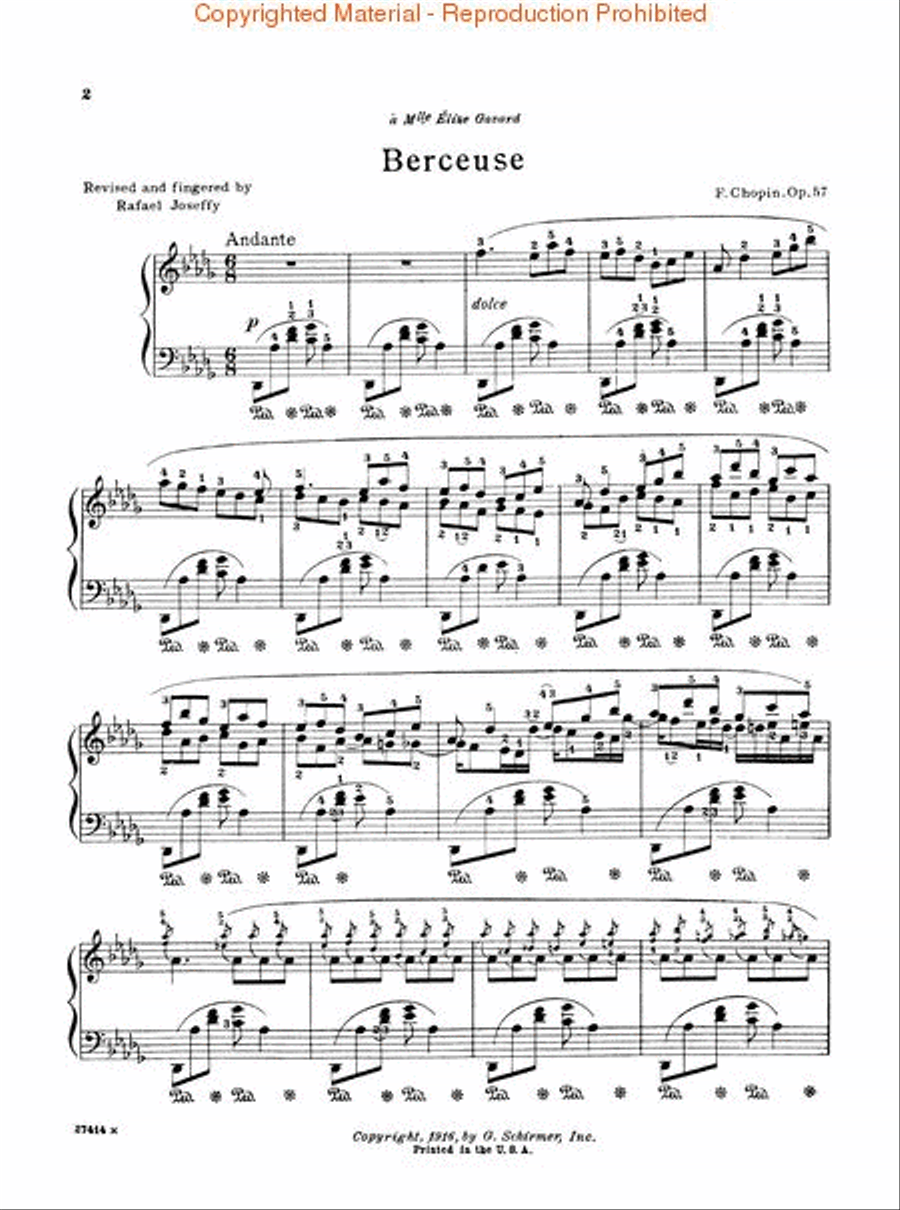 Berceuse, Op. 57 in D Flat Major Piano Solo scores gallery preview page 2