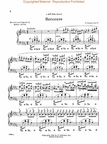 Berceuse, Op. 57 in D Flat Major