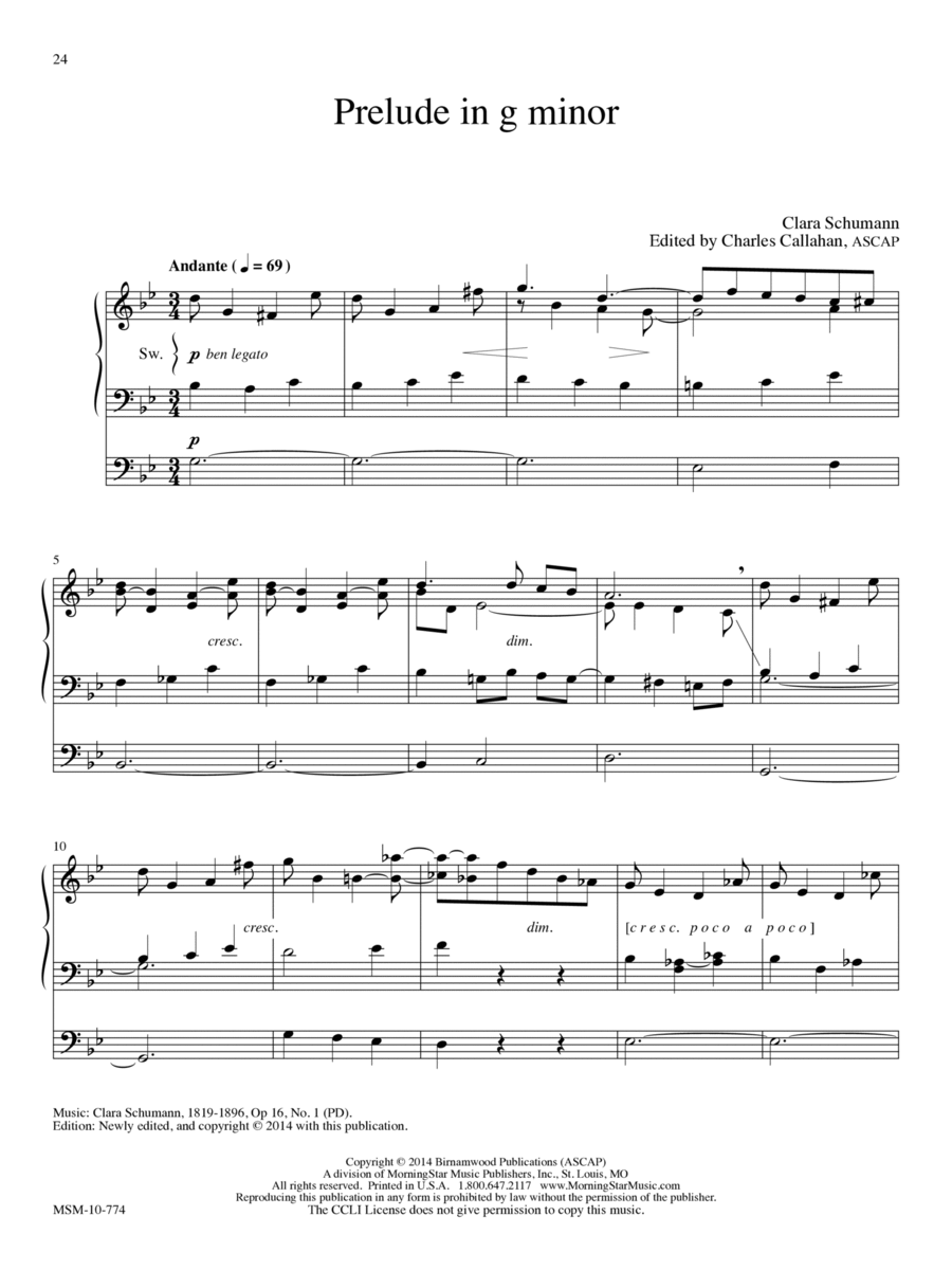 Prelude in G minor Organ scores gallery preview page 1