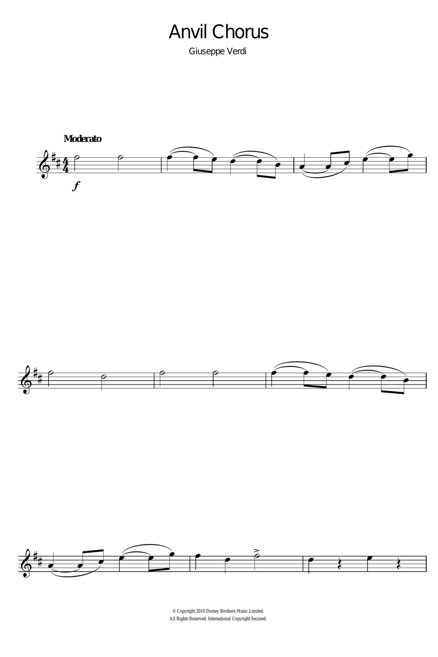 Anvil Chorus (from Il Trovatore) Alto Saxophone scores gallery preview page 1