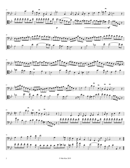 Franz Simandl Étude no. 3 in Bb Major (Marciale) for Two Double Basses image number null