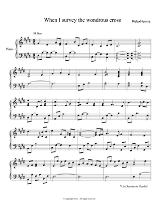 PIANO - When I survey the Wondrous Cross (Piano Hymns Sheet Music PDF)