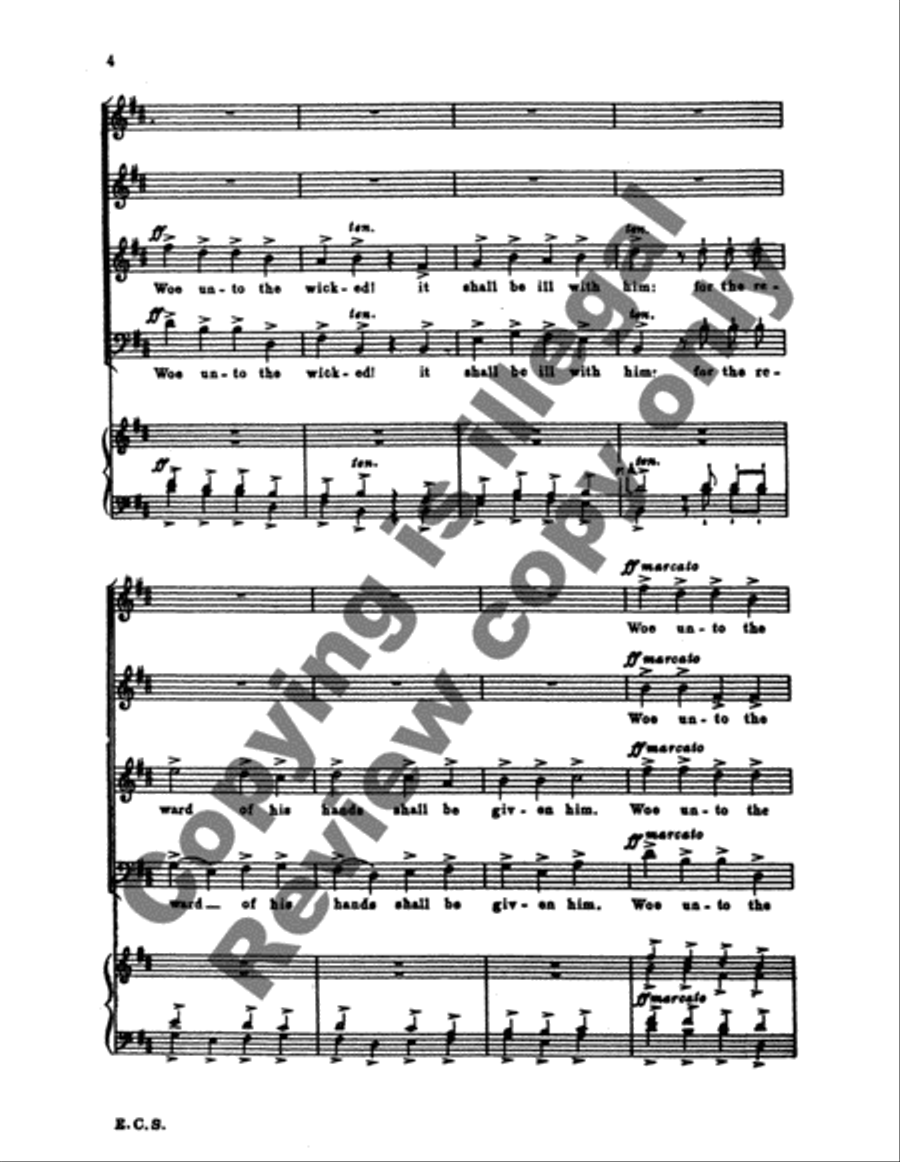 Say Ye to the Righteous 4-Part scores gallery preview page 4