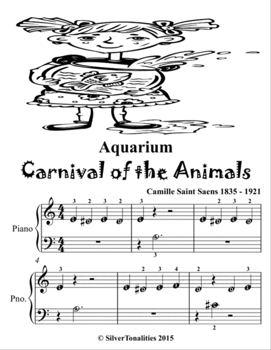 Aquarium Carnival of the Animals Beginner Piano Sheet Music 2nd Edition Easy Piano scores gallery preview page 2