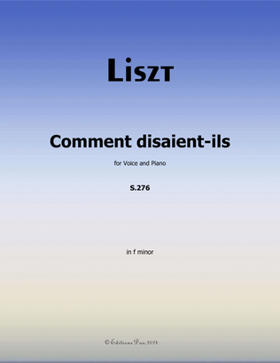 Comment disaient-ils, by Liszt, in f minor